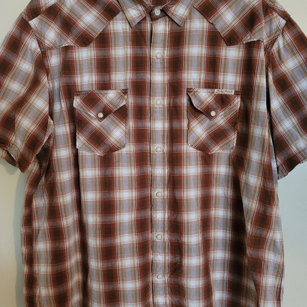 Lucky Brand short sleeve plaid shirt